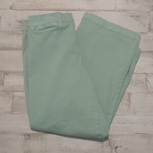 Mint Green Cropped Wide Leg Pants